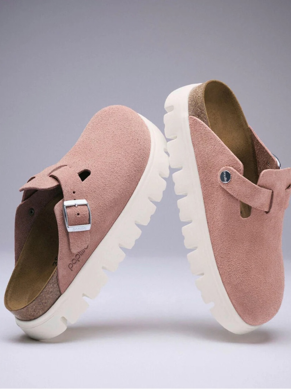 Birkenstock Papillio Boston Chunky pink clay suede platform NWB